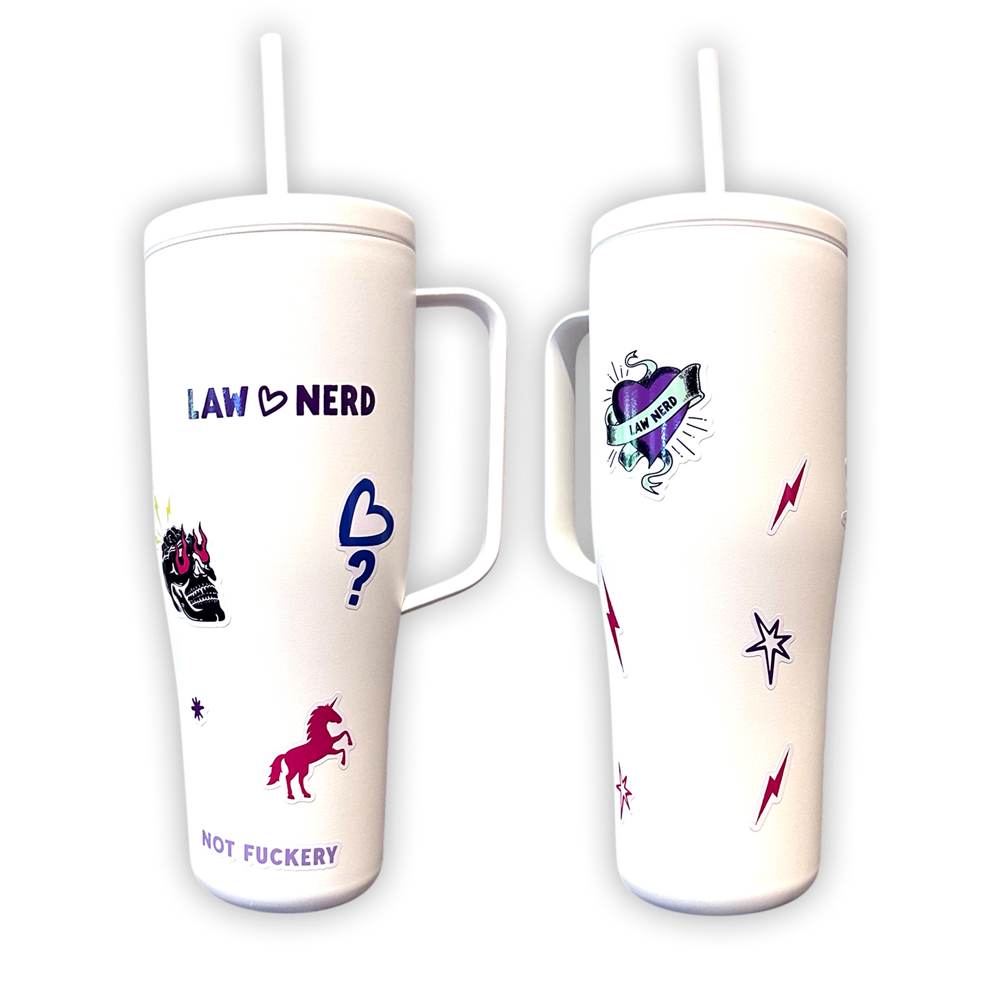 Law Nerd Cup (White) + Sticker Sheet