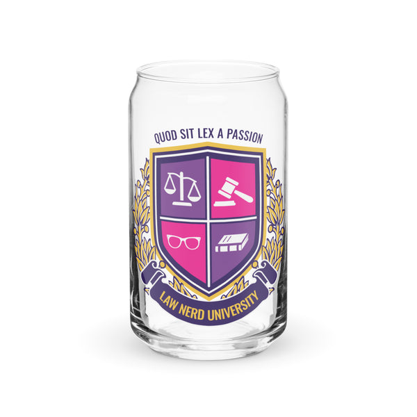 Law Nerd University Can-Shaped Glass