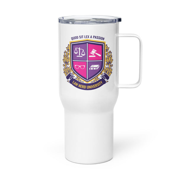Law Nerd University Travel Mug with Handle