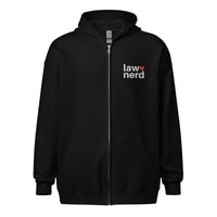 Law Nerd Love Red Heart Embroidered ZipUp Hoodie