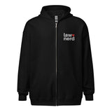 Law Nerd Love Red Heart Embroidered ZipUp Hoodie