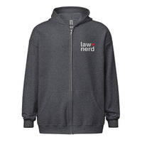Law Nerd Love Red Heart Embroidered ZipUp Hoodie