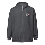 Law Nerd Love Red Heart Embroidered ZipUp Hoodie