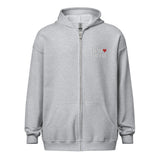 Law Nerd Love Red Heart Embroidered ZipUp Hoodie