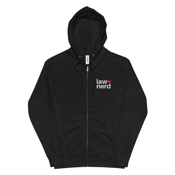 Law Nerd Love Red Heart fleece zip up hoodie