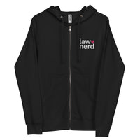 Law Nerd Love Pink Heart fleece zip up hoodie