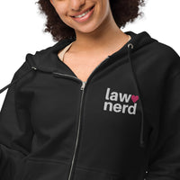 Law Nerd Love Pink Heart fleece zip up hoodie