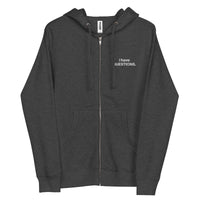 I Have Questions fleece zip up hoodie