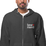 Law Nerd Love Red Heart fleece zip up hoodie