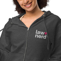 Law Nerd Love Pink Heart fleece zip up hoodie