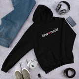 Law Nerd Love Pink Heart Embroidered Hoodie Extended Sizes