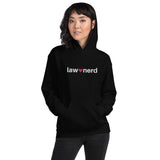 Law Nerd Love Pink Heart Embroidered Hoodie Extended Sizes