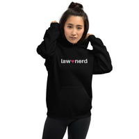 Law Nerd Love Pink Heart Embroidered Hoodie Extended Sizes