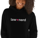 Law Nerd Love Pink Heart Embroidered Hoodie Extended Sizes