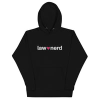 Law Nerd Love Pink Heart Embroidered Hoodie