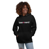 Law Nerd Love Pink Heart Embroidered Hoodie