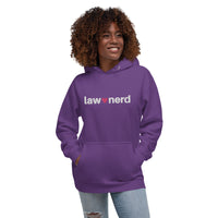 Law Nerd Love Pink Heart Embroidered Hoodie