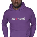 Law Nerd Love Pink Heart Embroidered Hoodie