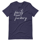 Midnight Navy Heather  Facts Not Fuckery Cursive T-Shirt