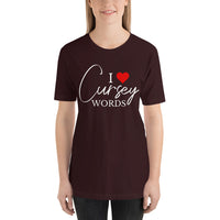 OxBlood Black I Heart Cursey Words Crew Neck T-Shirt