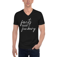 Facts not Fuckery Cursive V-Neck T-Shirt